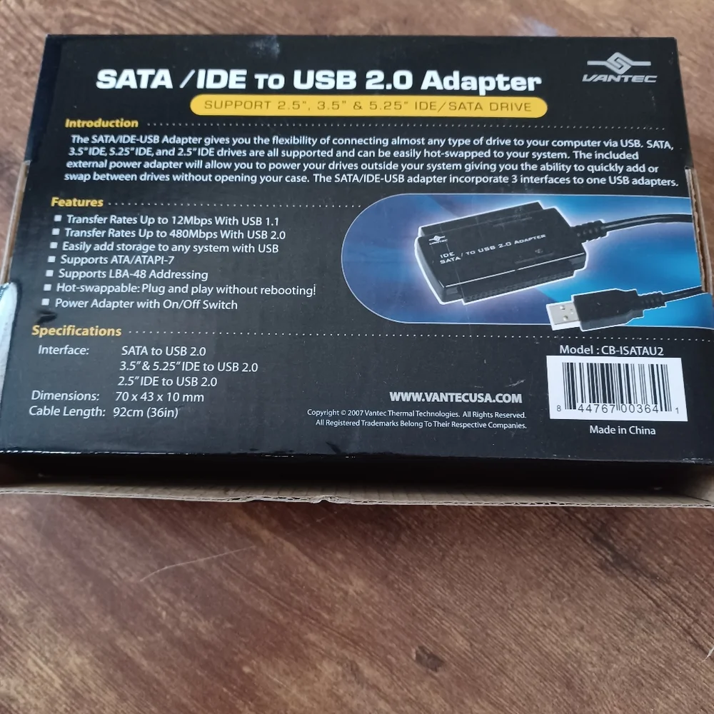 SATA/IDE to USB 2.0 Adapter